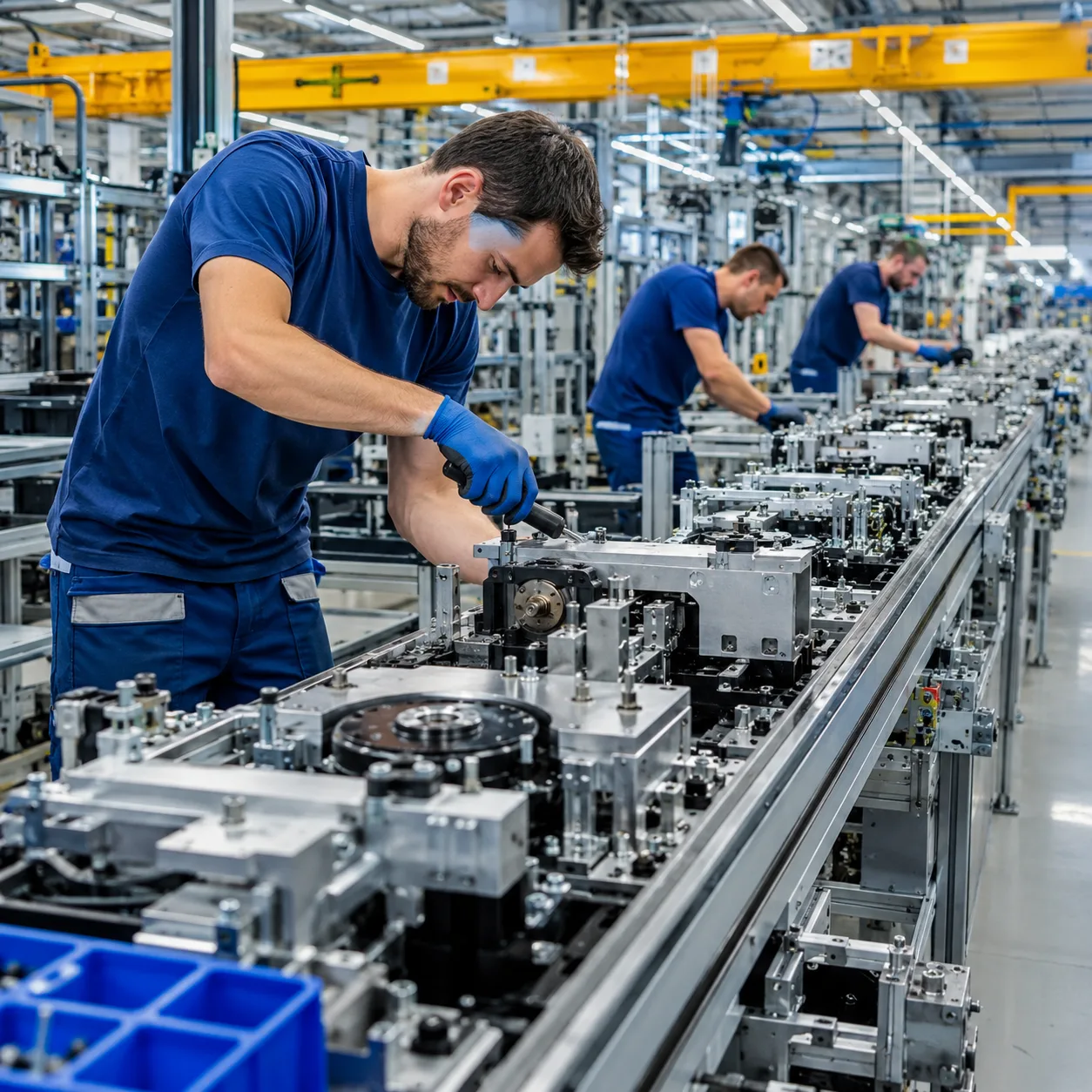 Produktionslinie Monteure